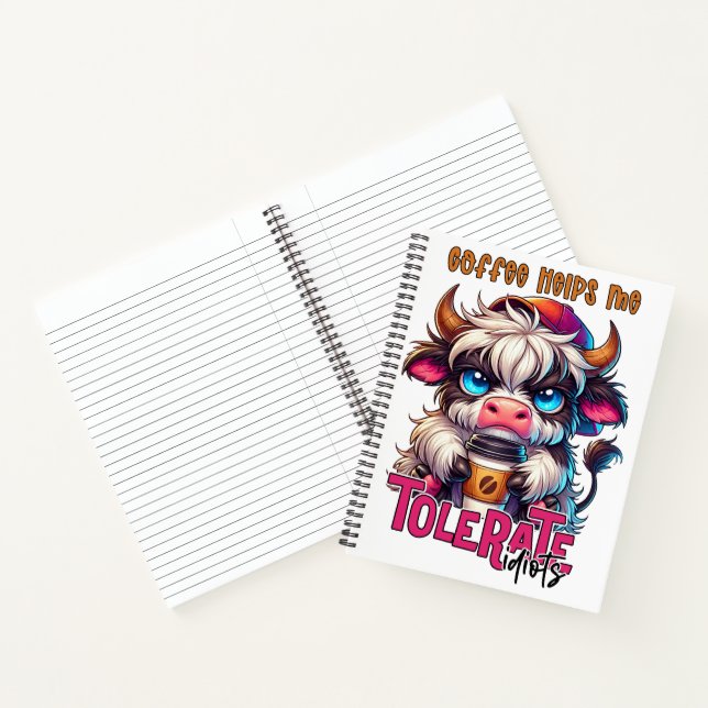 Coffee Helps Me Tolerate Idiots  Notizbuch (Innenseite)