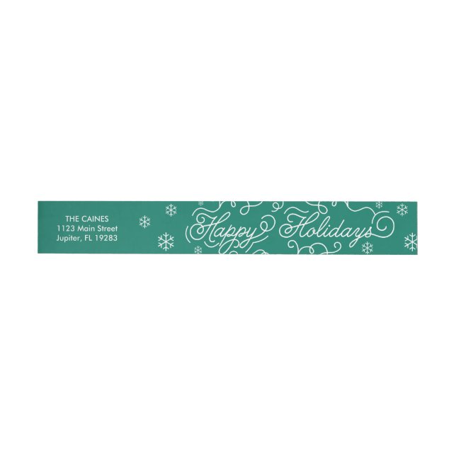 Coffee Holiday Christmas Green Address Wrap Label (Person)