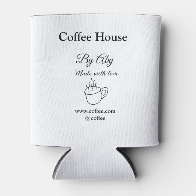 Coffee house made with love add text website socia dosenkühler (Vorderseite)