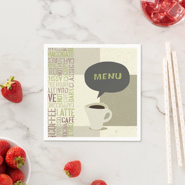 Coffee House Menu Paper Napkins Serviette (Von Creator hochgeladen)