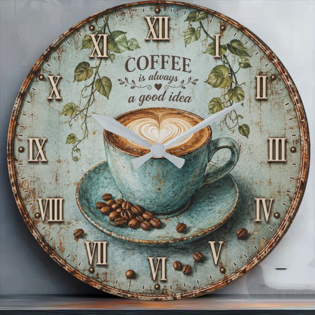 Coffee Is Always a Good Idea Große Wanduhr (Von Creator hochgeladen)