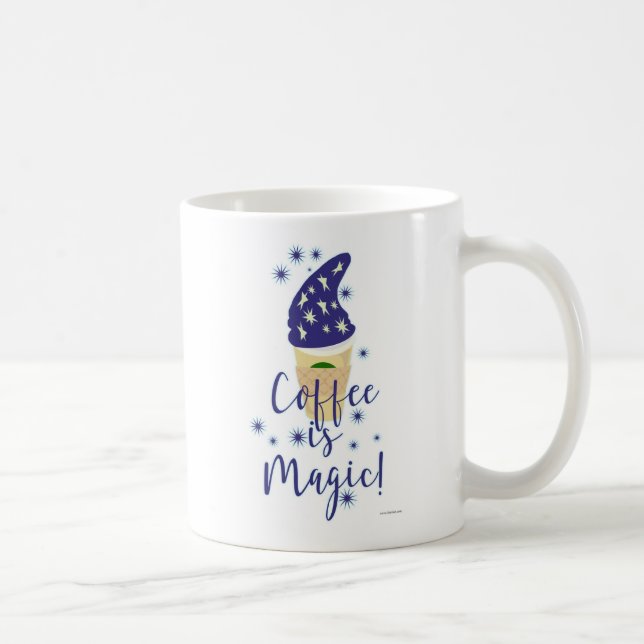 Coffee Is Magic Mocha Wizard Cartoon Slogan Mug Kaffeetasse (Rechts)