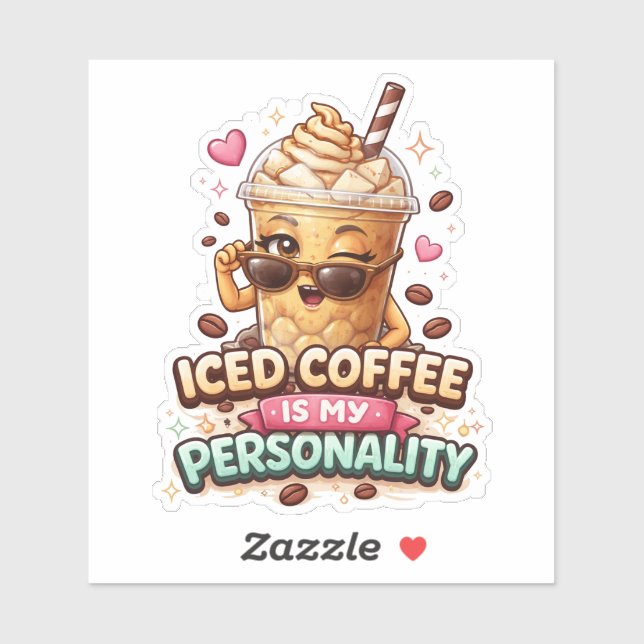 Coffee Is My Personality Custom-Cut Vinyl Sticker (Blatt)