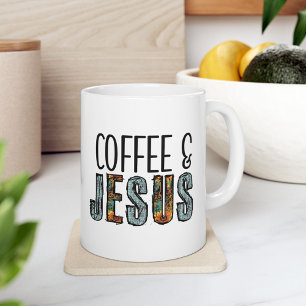 Coffee & Jesus Christliches Glauben Grafik Jumbo-Tasse