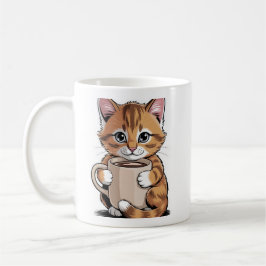 Coffee-Katze ☕🐱 – Süße Katze mit Kaffee-Design Kaffeetasse