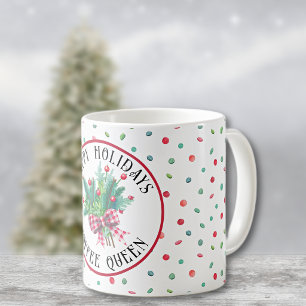 Coffee-Königin oder Name Frohe Feiertage Candy-Mus Kaffeetasse