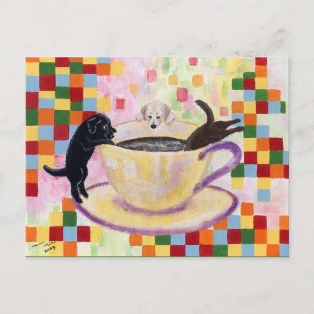 Coffee Labradors Postkarte (Vorderseite)