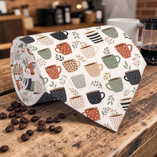 Coffee Latte Lovers Custom Necktie Krawatte (Von Creator hochgeladen)