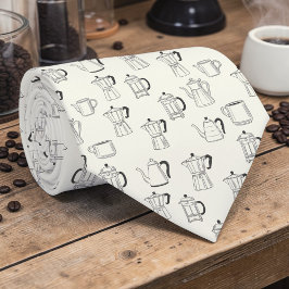 Coffee Latte Lovers Custom Necktie Krawatte