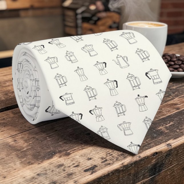 Coffee Latte Lovers Custom Necktie Krawatte (Von Creator hochgeladen)