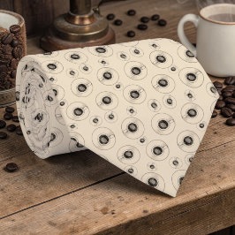 Coffee Latte Lovers Custom Necktie Krawatte