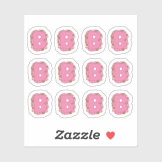 Coffee Letter B: Monogram Initial Sheet Aufkleber