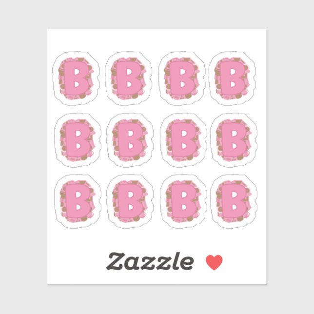 Coffee Letter B: Monogram Initial Sheet Aufkleber (Blatt)