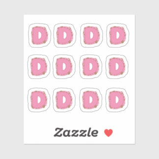 Coffee Letter D: Monogram Initial Sheet Aufkleber