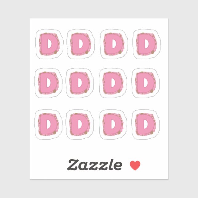 Coffee Letter D: Monogram Initial Sheet Aufkleber (Blatt)