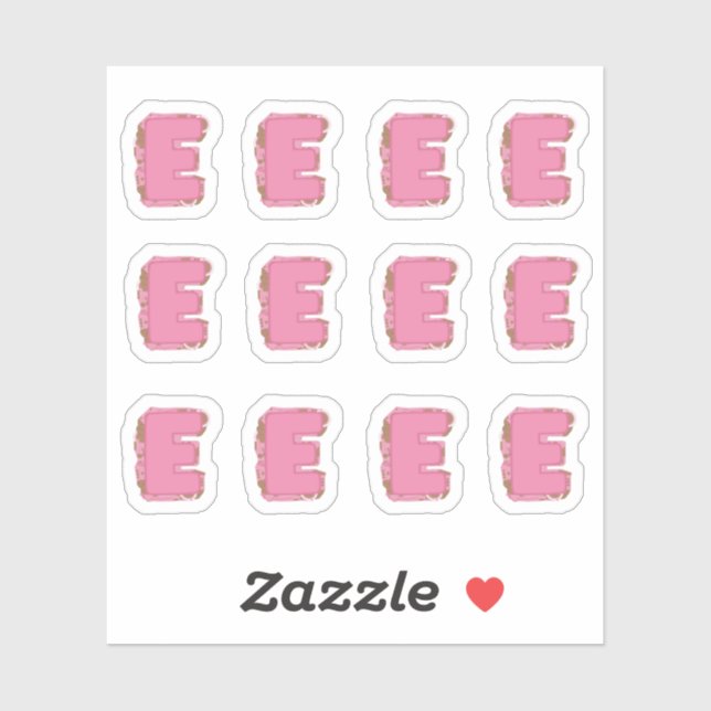 Coffee Letter E: Monogram Initial Sheet Aufkleber (Blatt)