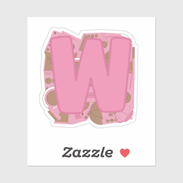 Coffee Letter W: Monogram Initial  Aufkleber (Blatt)