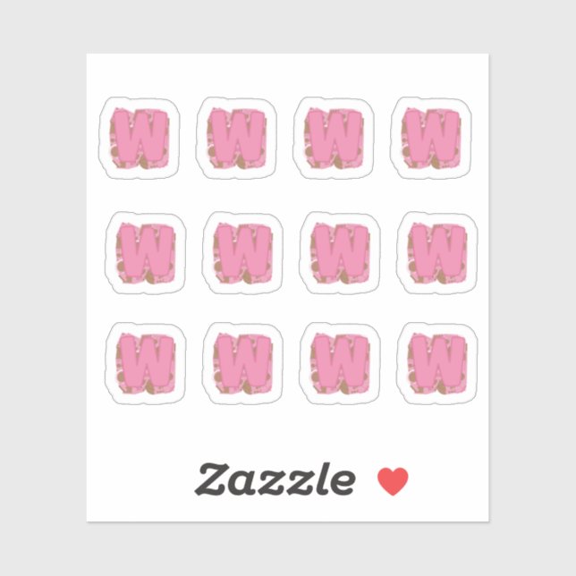 Coffee Letter W: Monogram Initial Sheet Aufkleber (Blatt)