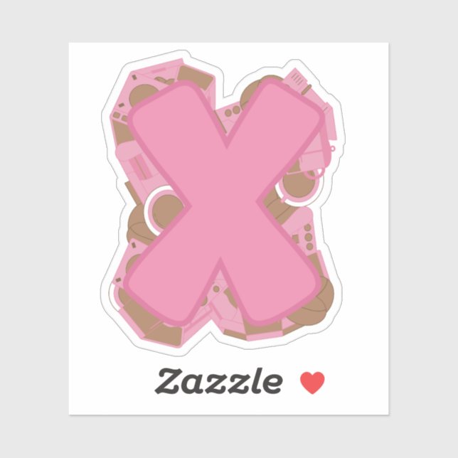 Coffee Letter X: Monogram Initial  Aufkleber (Blatt)