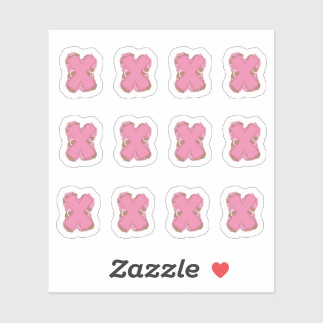 Coffee Letter X: Monogram Initial Sheet Aufkleber (Blatt)