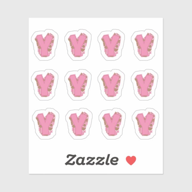 Coffee Letter Y: Monogram Initial Sheet Aufkleber (Blatt)