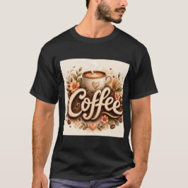 Coffee-Liebe Floral T-Shirt