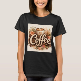 Coffee-Liebe Floral T-Shirt