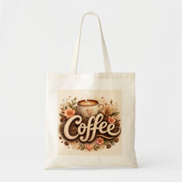 Coffee-Liebe Floral Tragetasche