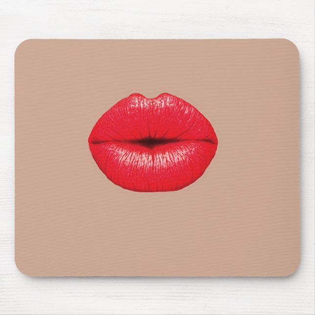 Coffee Lippen Küssen Pop Kunst Mousepad (Vorne)