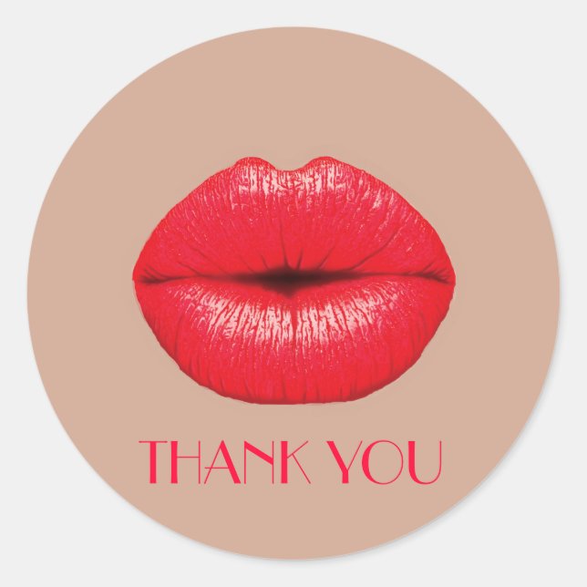 Coffee Lips küssen Kiss Pop Kunst Danke Runder Aufkleber (Vorderseite)