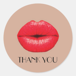 Coffee Lips küssen Kiss Pop Kunst Danke Runder Aufkleber