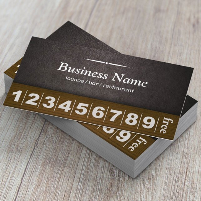 Coffee Lounge Bar Leather & Wood Loyalty Punch Treuekarte (Von Creator hochgeladen)