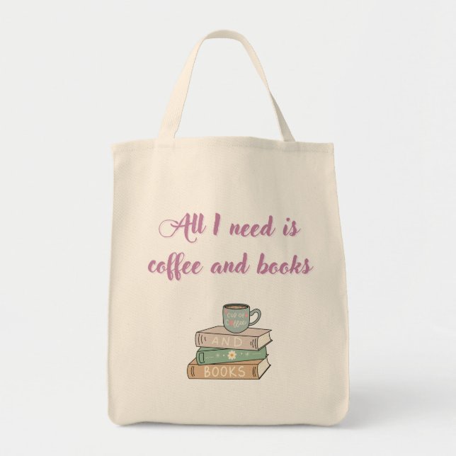 Coffee love book lover bag tragetasche (Vorne)