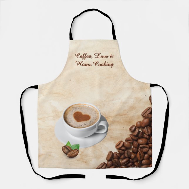Coffee, Love & Home Cooking Apron Design Schürze (Vorderseite)