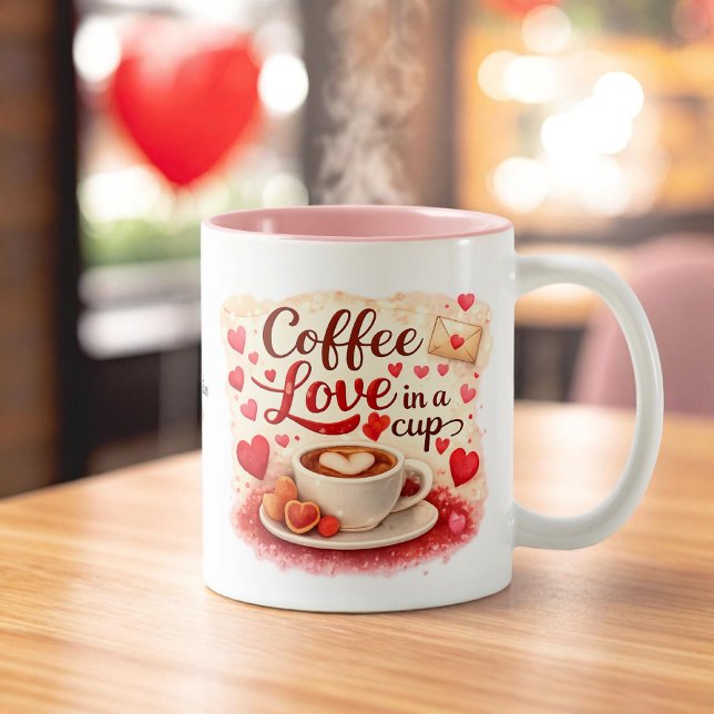 Coffee Love in a Cup Personalized Coffee Lover mug Zweifarbige Tasse (Von Creator hochgeladen)