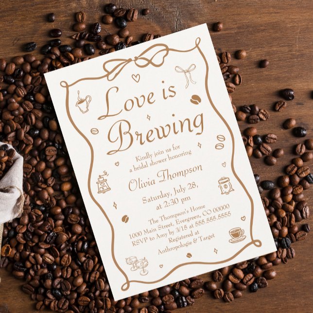 Coffee Love is Brewing Bridal Shower Einladung (Von Creator hochgeladen)