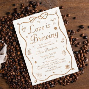 Coffee Love is Brewing Junggesellinnen-Abschied Einladung