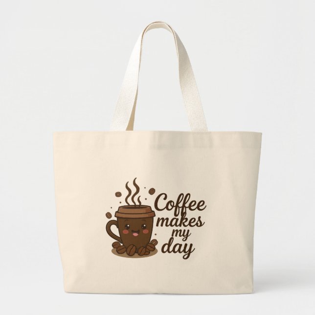 Coffee Lover Aesthetic Design | Cozy Coffee Vibes  Jumbo Stoffbeutel (Vorne)