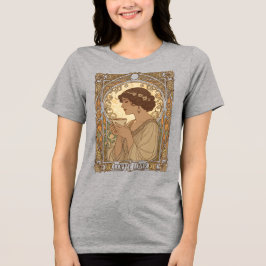 Coffee Lover And Nature Art Nouveau Illustration Tri-Blend Shirt