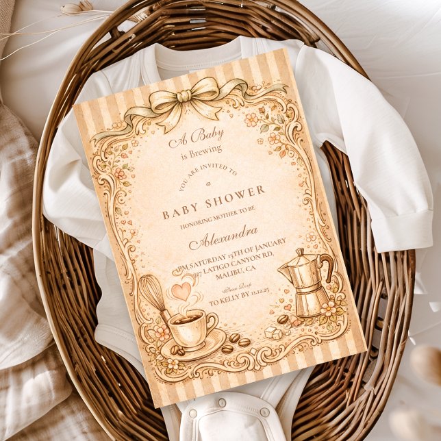 Coffee Lover Baby Shower Einladung (Von Creator hochgeladen)