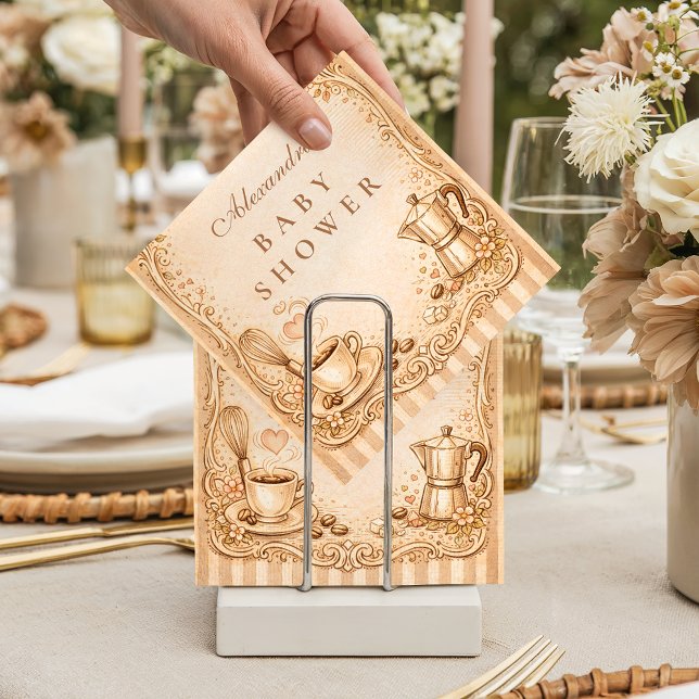 Coffee Lover Baby Shower Serviette (Von Creator hochgeladen)