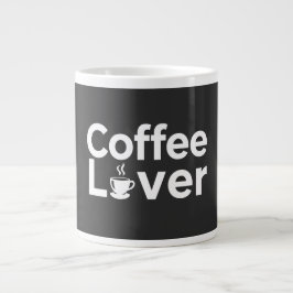 Coffee Lover Bold Typography Mug - Minimalist Blac Jumbo-Tasse