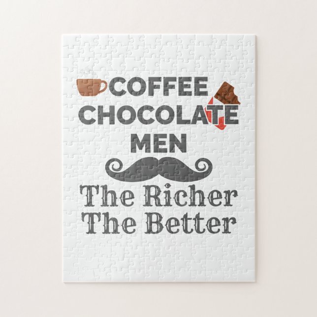 Coffee Lover Chocolate Men The Richer Better Puzzle (Vertikal)