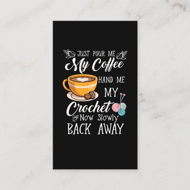 Coffee Lover Crochet Lady Crocheting Garn Spaß Visitenkarte (Vorderseite)