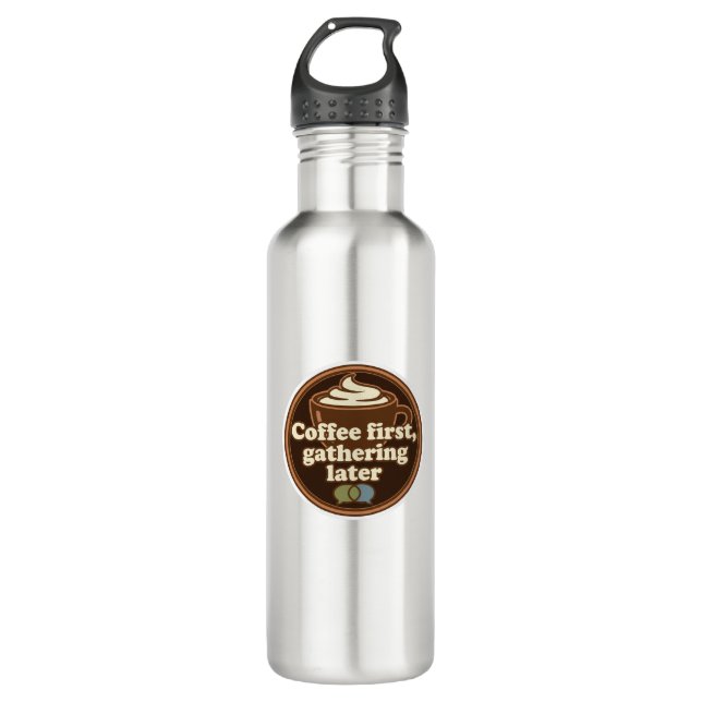 Coffee Lover Daily Ritual Sticker Edelstahlflasche (Vorderseite)