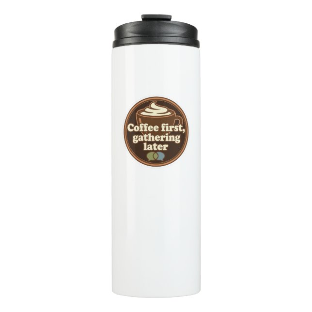 Coffee Lover Daily Ritual Sticker Thermosbecher (Vorderseite)