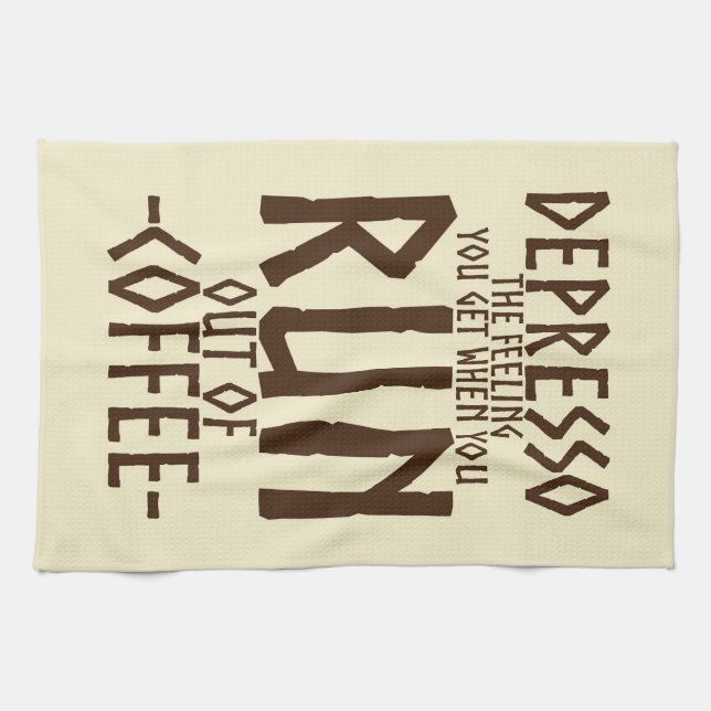 Coffee Lover Depresso Artwork Geschirrtuch (Horizontal)