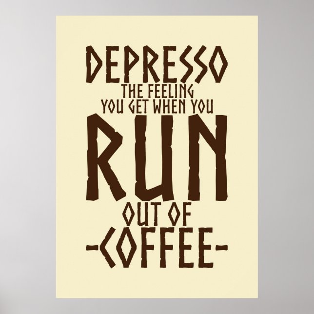 Coffee Lover Depresso Artwork Poster (Vorne)