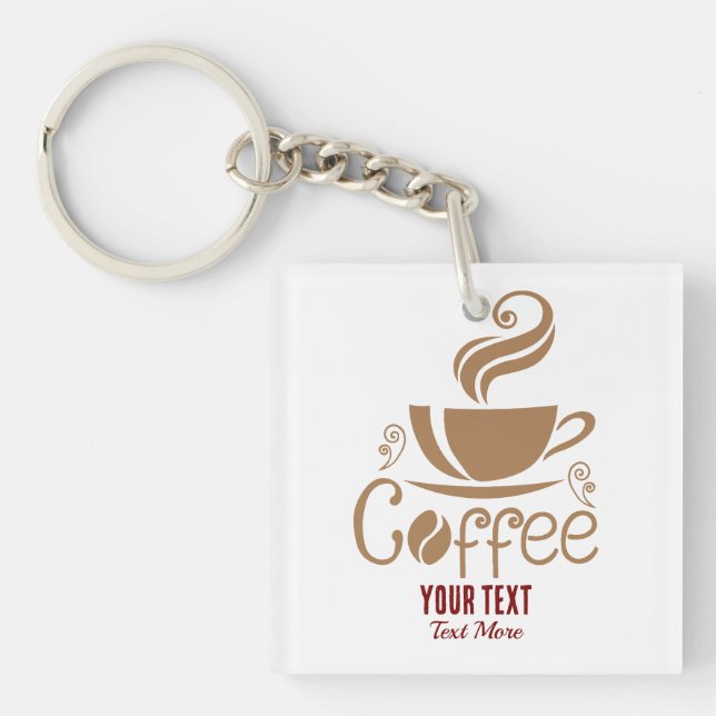 Coffee Lover Design – Minimal Coffee Cup Graphic Schlüsselanhänger (Vorderseite)