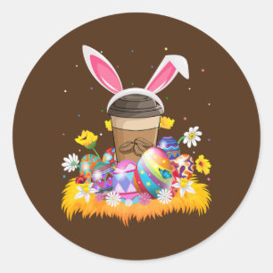 Coffee Lover Easter Egg Funny Coffee Easter Runder Aufkleber